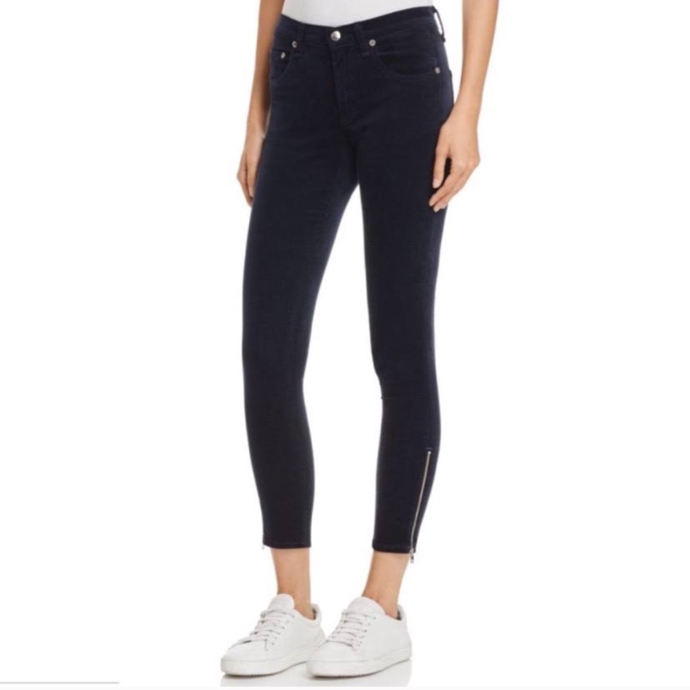 Rag and bone navy blue velvet jeans